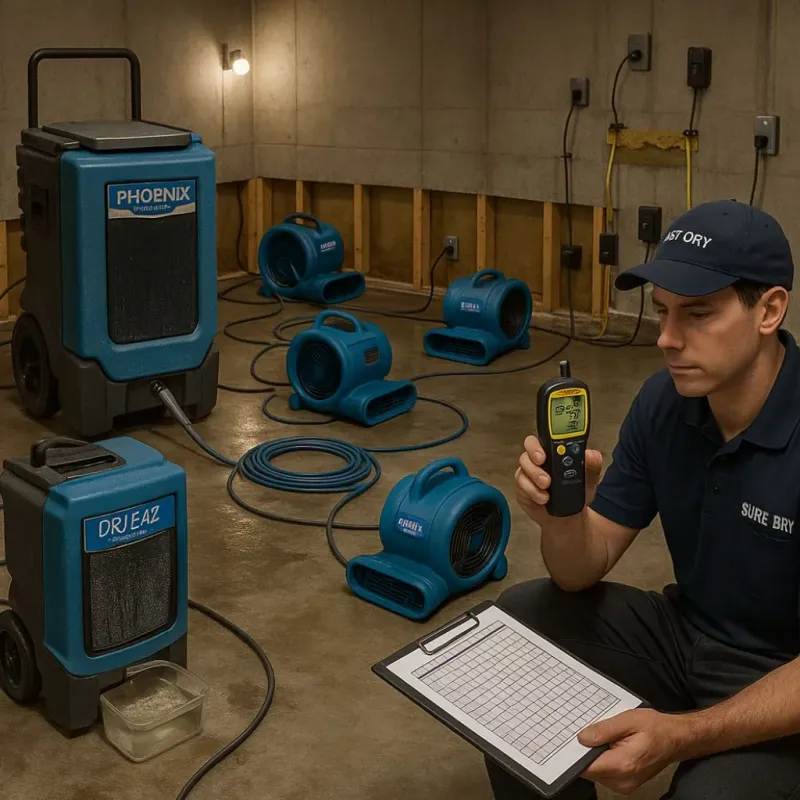 Structural Drying and Dehumidification process in Perham, MN